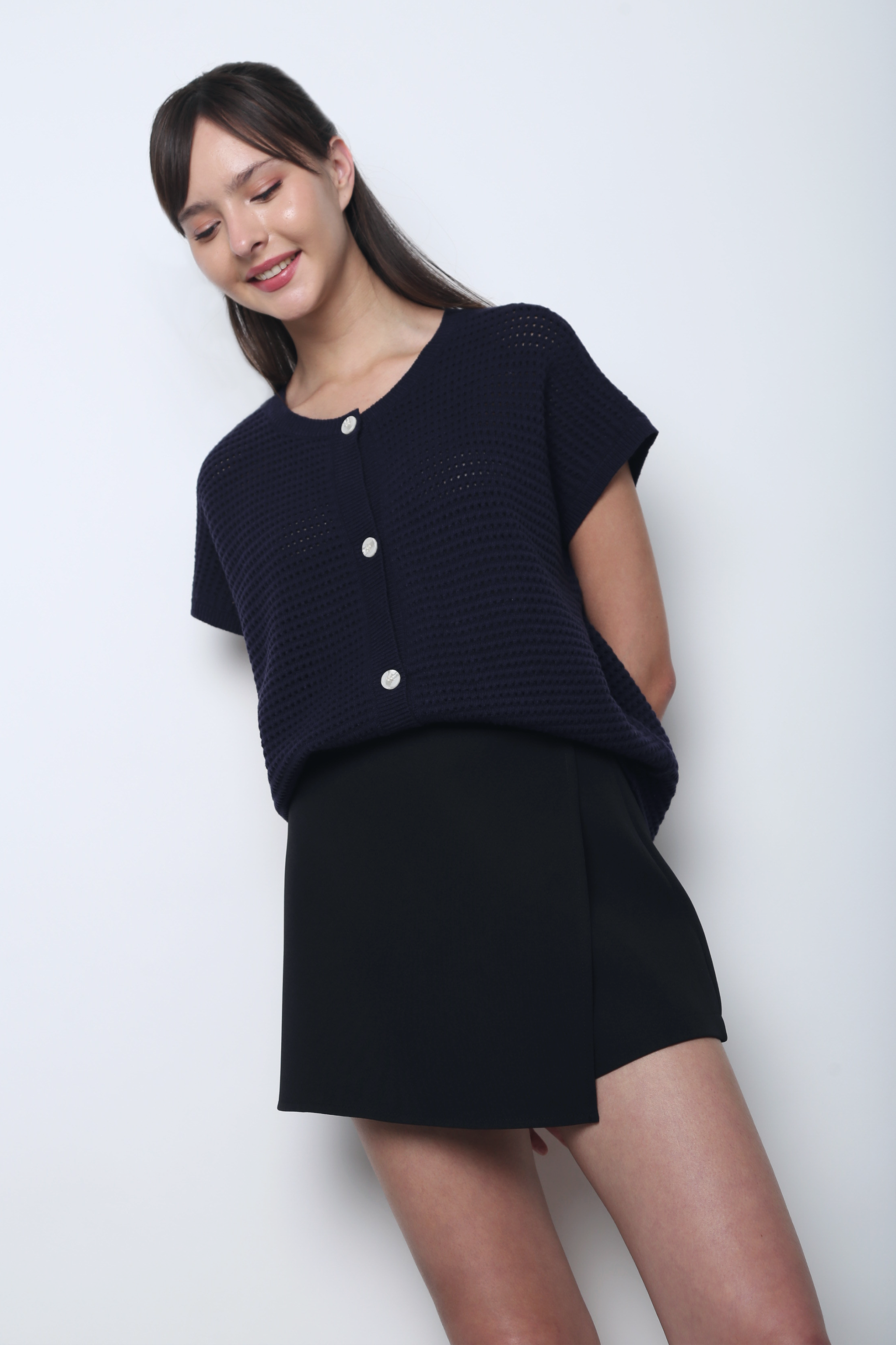 Penny Lane Eyelet Knit Wear Navy (Backorder)