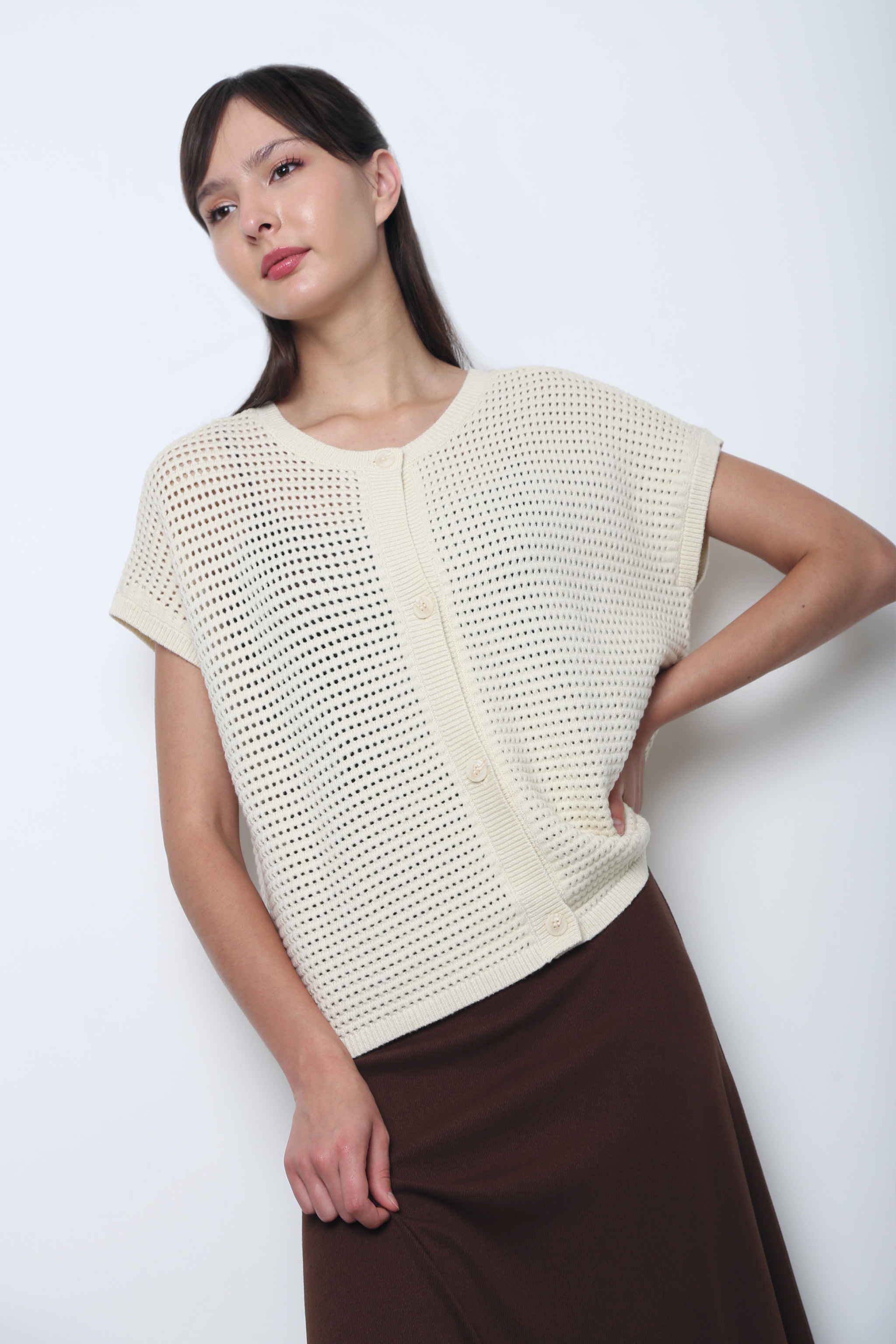 Penny Lane Eyelet Knit Wear Cream