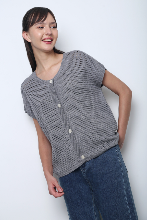 Penny Lane Eyelet Knit Wear Grey (Restock)