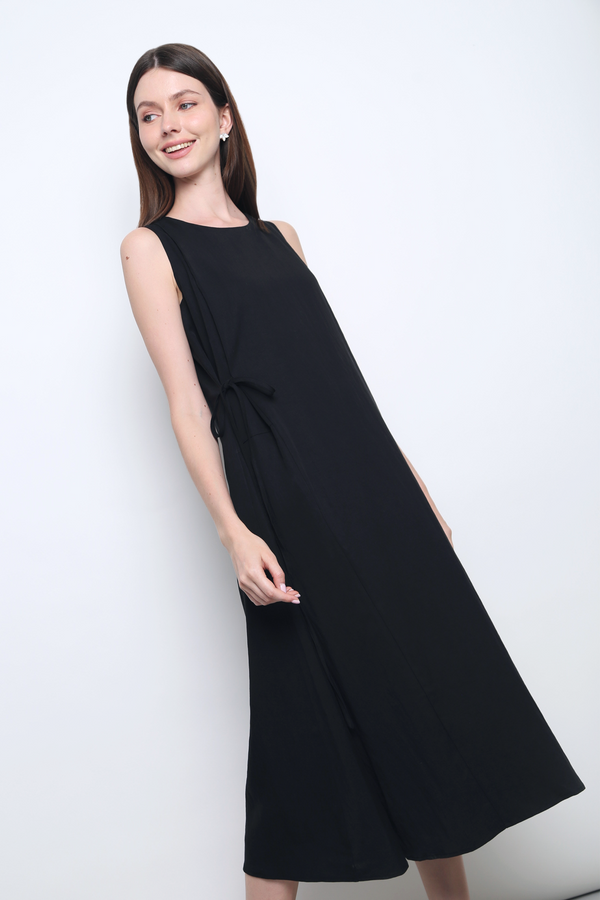 Plainfolk Tie Waist Maxi Dress Black