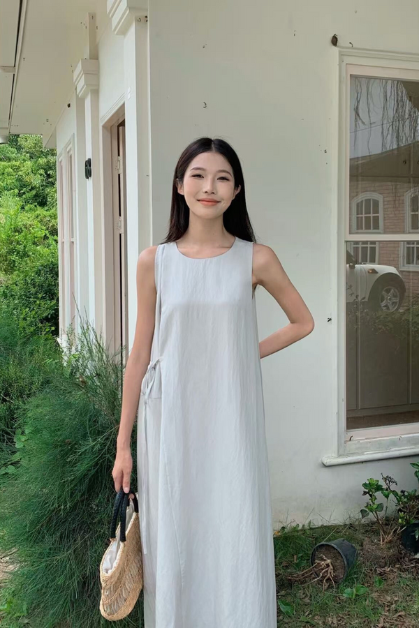 Plainfolk Tie Waist Maxi Dress Oat