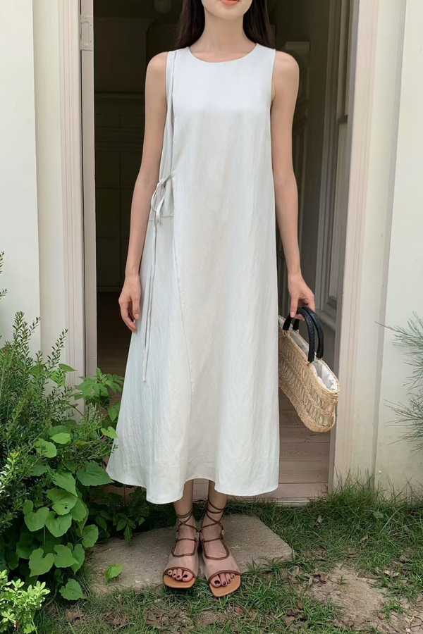 Plainfolk Tie Waist Maxi Dress Oat