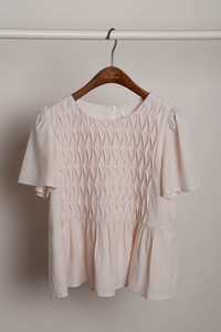 Poetry Pintuck Babydoll Blouse Powder Pink (Backorder)
