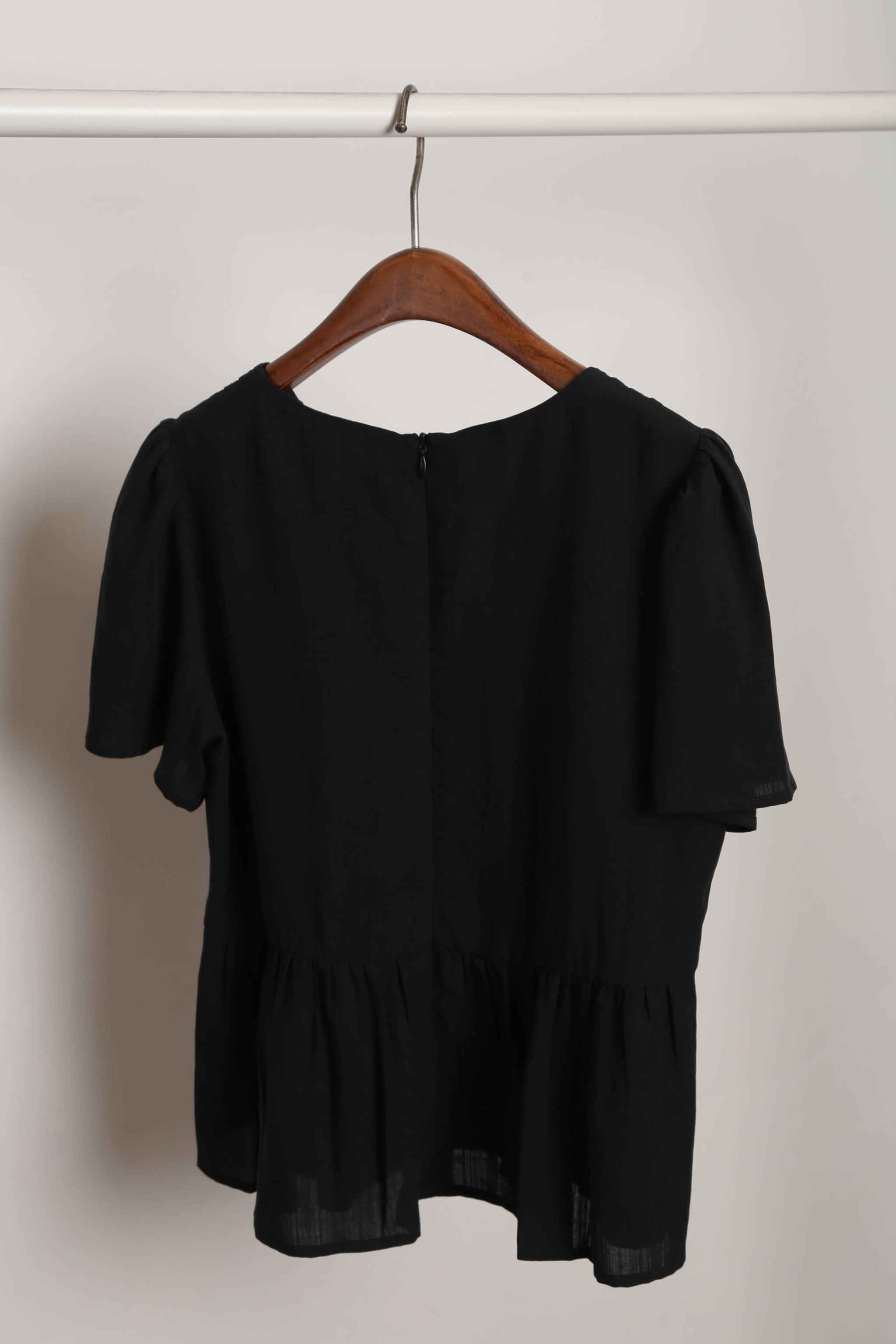 Poetry Pintuck Babydoll Blouse Black (Backorder)