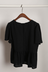 Poetry Pintuck Babydoll Blouse Black (Backorder)