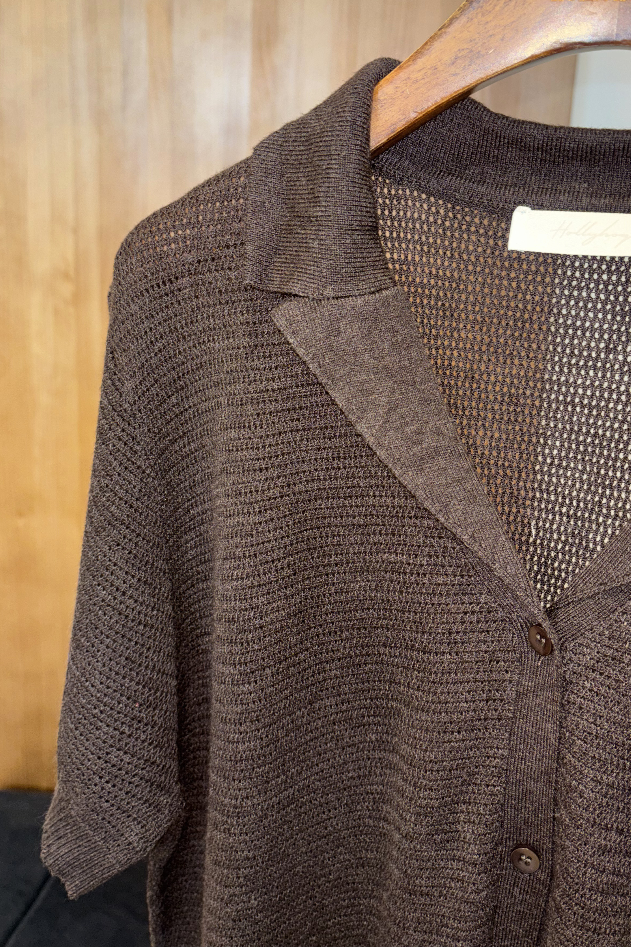 Maison Net Knit Blouse Mocha