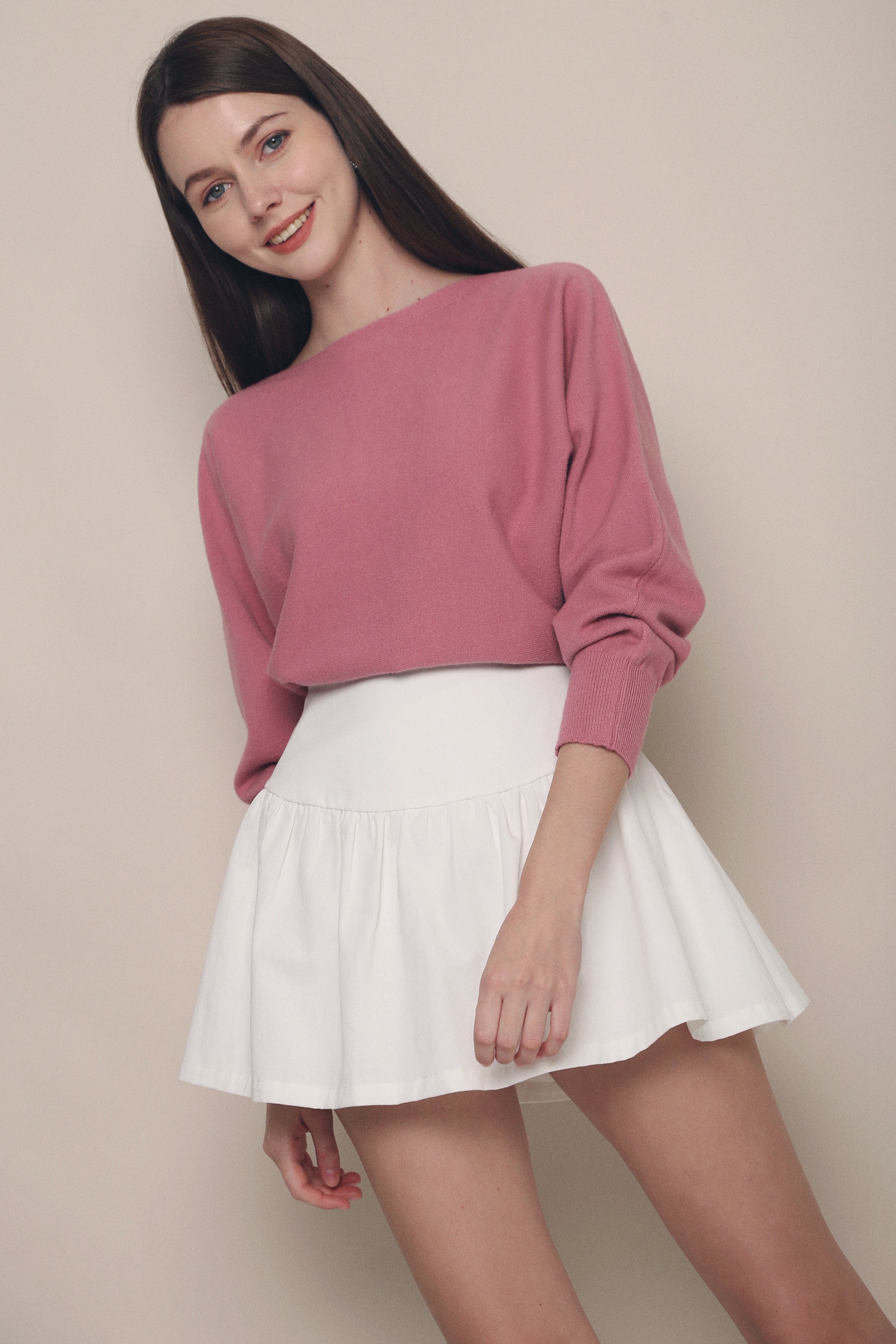 Rachie Boat Neck Knit Fuchsia