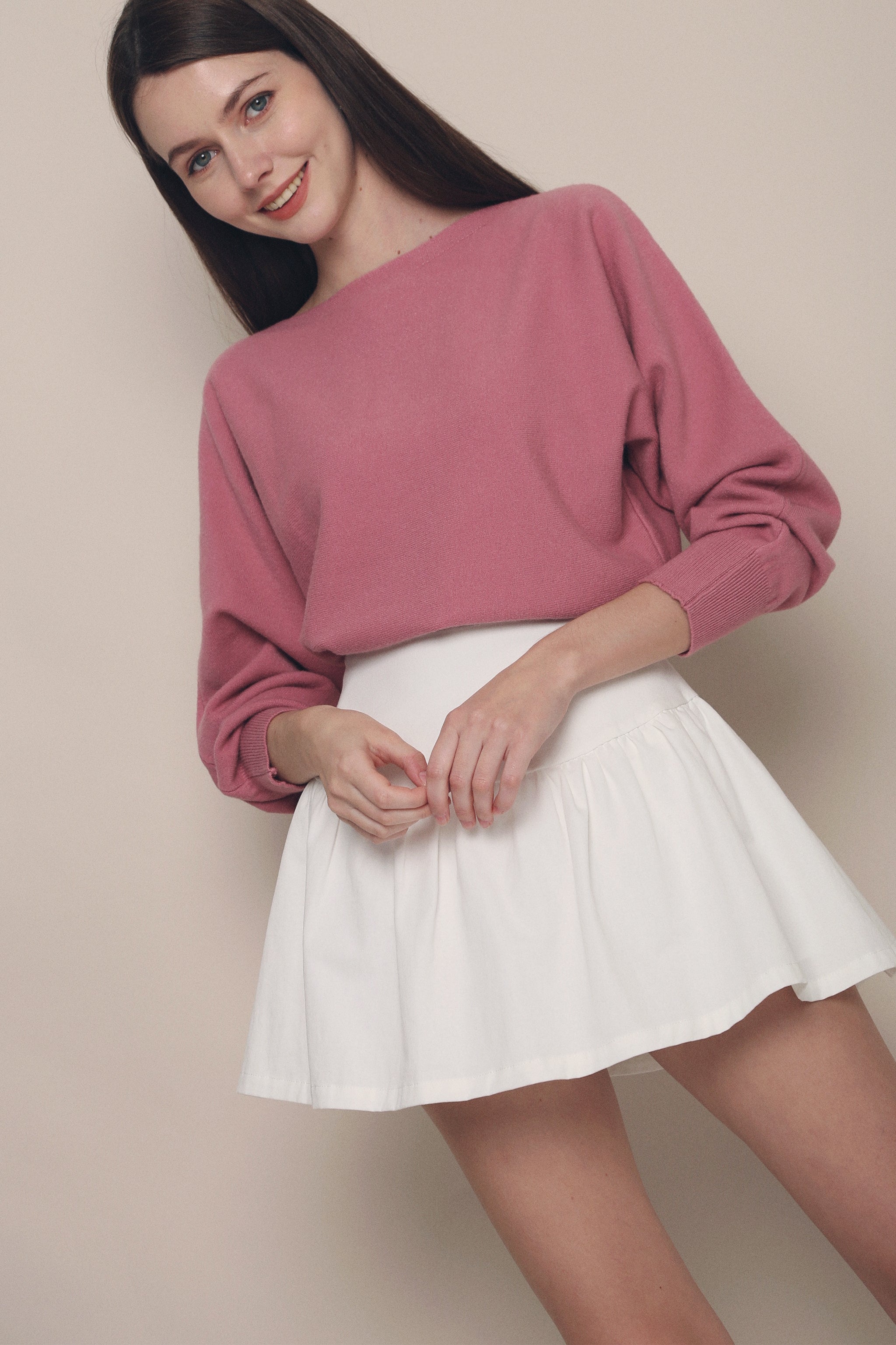 Rachie Boat Neck Knit Fuchsia