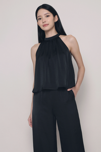 Ramsie High Neck Sleeveless Blouse Black (Preorder)