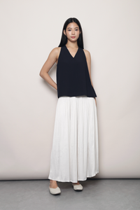 Refined Sleeveless Blouse Navy