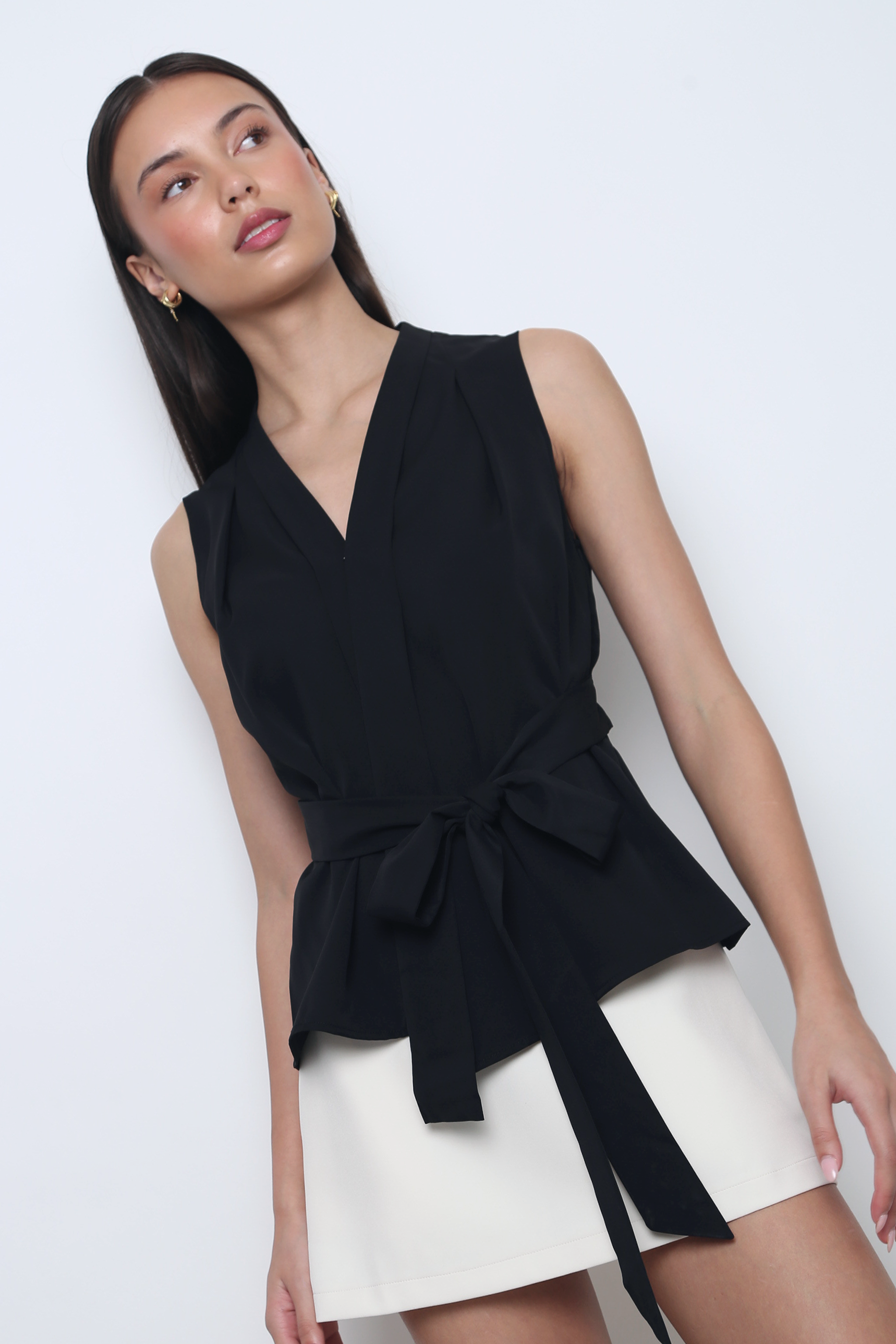 Reign Wrap Top Black