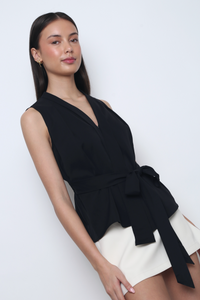 Reign Wrap Top Black