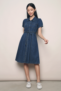 Rianne Denim Midi Dress Mid Wash