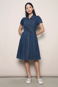 Rianne Denim Midi Dress Mid Wash