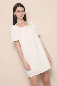 Rini Square Neck Dress White