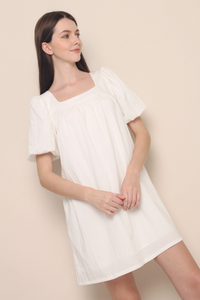 Rini Square Neck Dress White