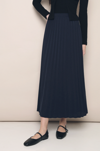 Rory Classy Pleat Midi Skirt Midnight Navy