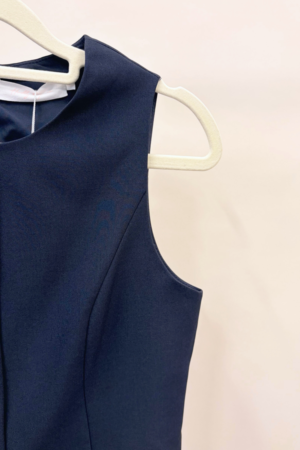 Sicily Scallop Trim Vest Top Navy