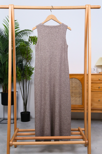 Simple Lines Knit Midi Dress Cocoa