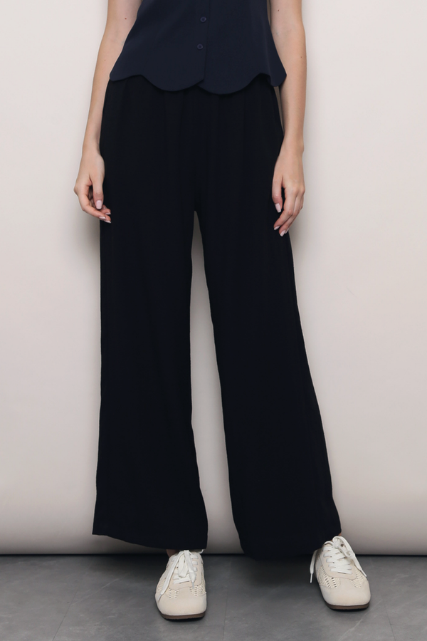 (Petite) Slow Dance Linen Pants Black