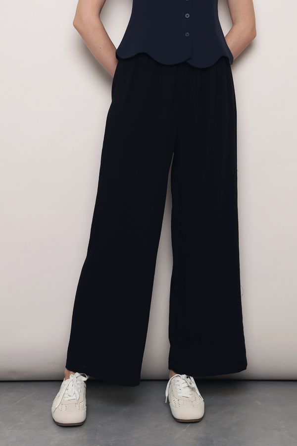 (Petite) Slow Dance Linen Pants Black