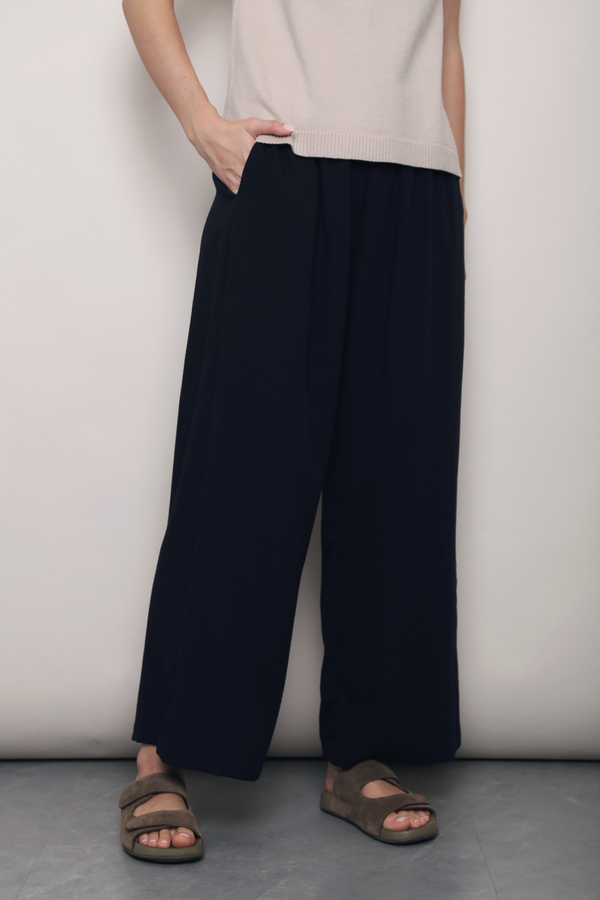 (Petite) Slow Dance Linen Pants Navy