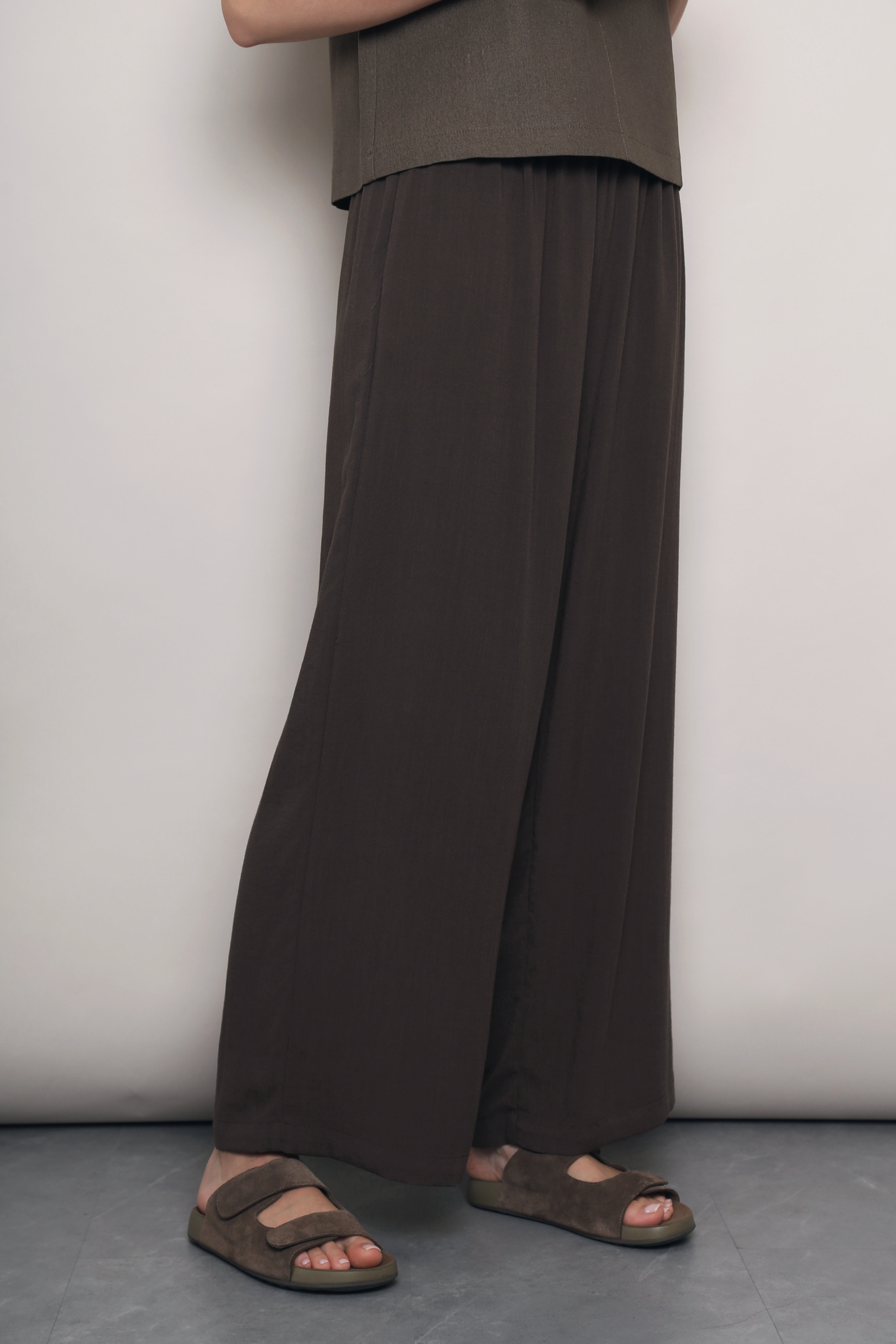 (Petite) Slow Dance Linen Pants Brown (Backorder)