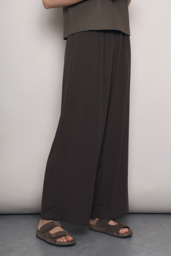 (Petite) Slow Dance Linen Pants Brown