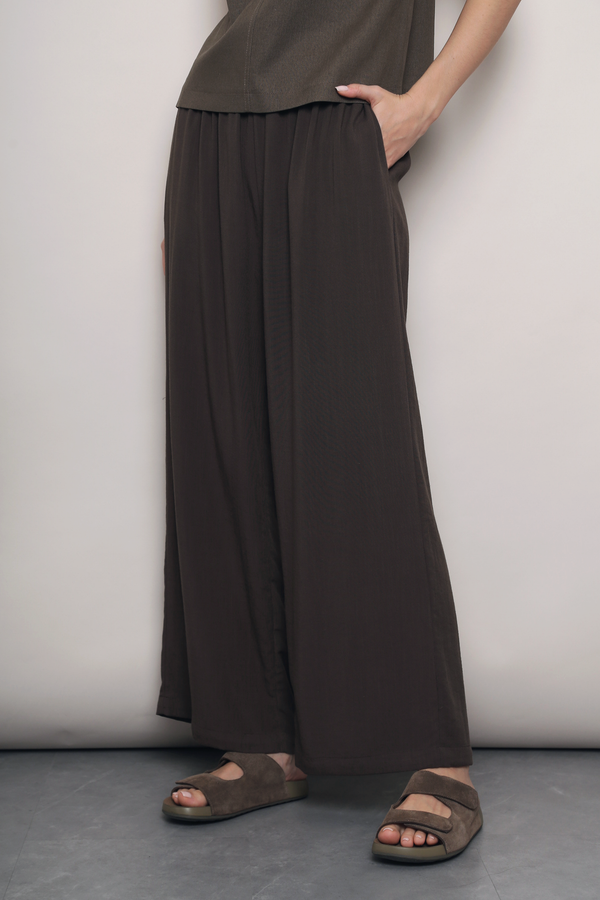 (Petite) Slow Dance Linen Pants Brown