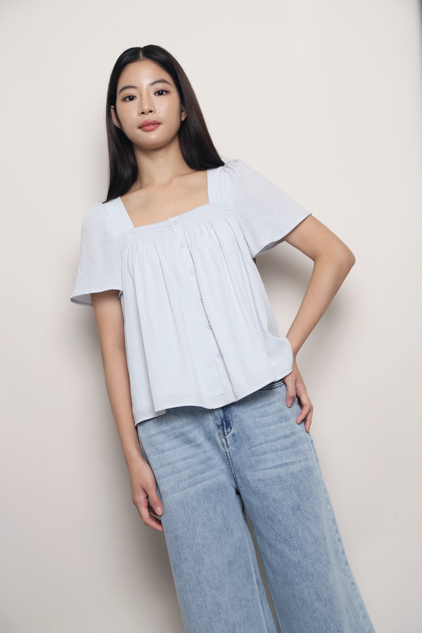 Smock About It Blouse Powder Blue