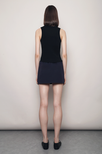 Snuggles Button Tank Black