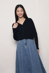 Soft Season Cropped Knit Cardigan Black (Backorder)