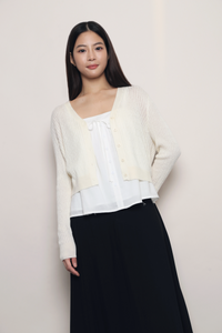 Soft Season Cropped Knit Cardigan Cream (Backorder)