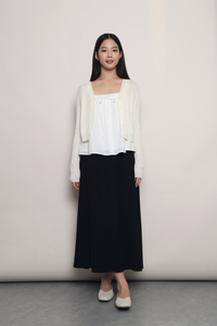 Soft Season Cropped Knit Cardigan Cream (Backorder)