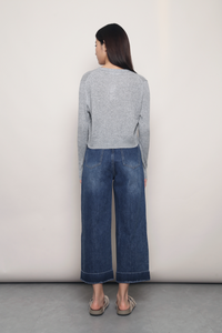 Soft Season Cropped Knit Cardigan Grey (Backorder)
