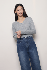 Soft Season Cropped Knit Cardigan Grey (Backorder)