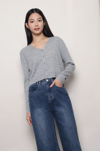 Soft Season Cropped Knit Cardigan Grey (Backorder)