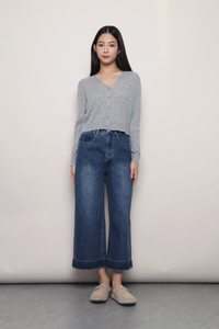 Soft Season Cropped Knit Cardigan Grey (Backorder)