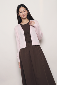 Soft Season Cropped Knit Cardigan Misty Rose (Backorder)