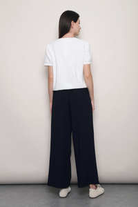 Soft Trellis Knit Blouse White