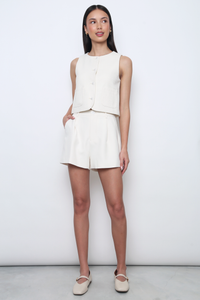 Soho Pleat Shorts Ivory (Backorder)
