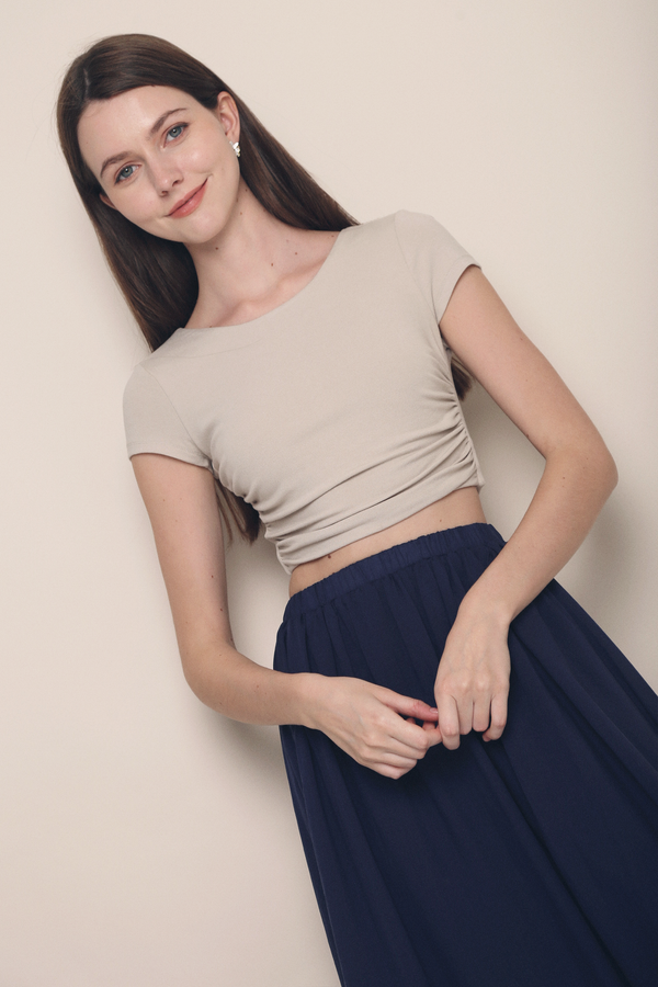 Sora Ballet Core Cropped Top Taupe