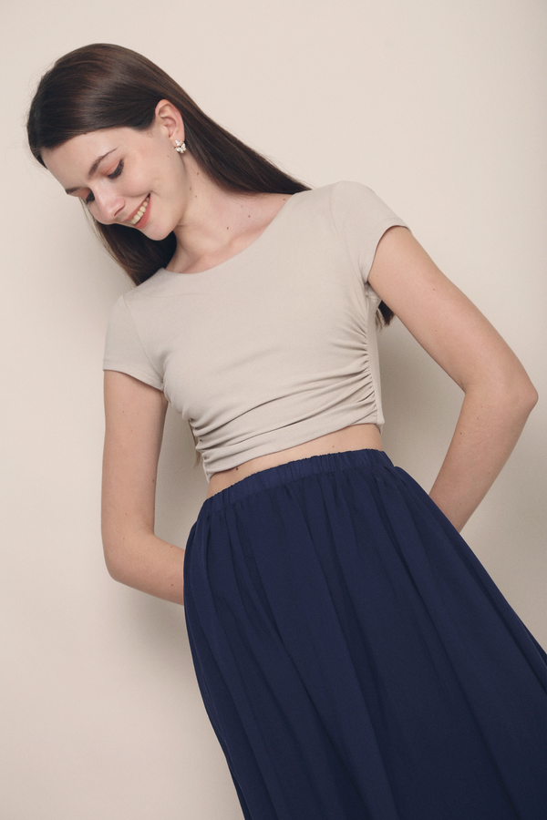 Sora Ballet Core Cropped Top Taupe