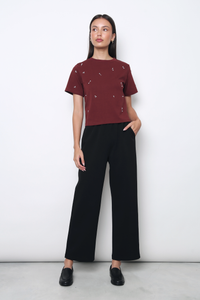 Sprinkle Pearl Tee Merlot