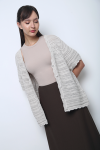 Sugarloop Knit Blouse Stone White