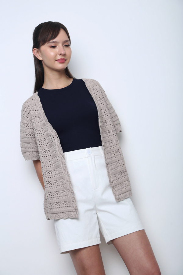 Sugarloop Knit Blouse Taupe