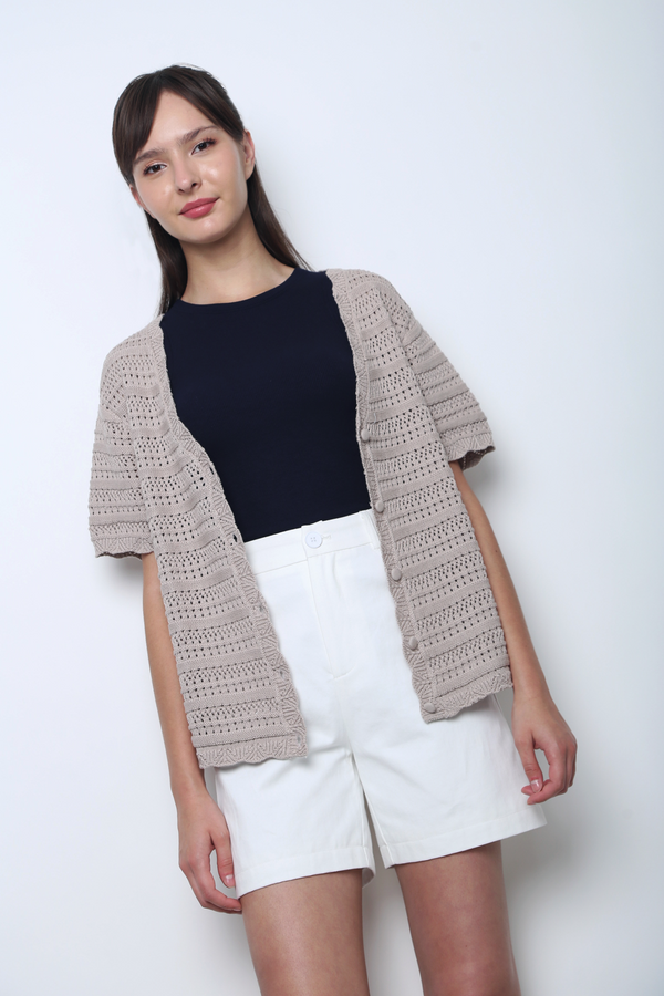 Sugarloop Knit Blouse Taupe