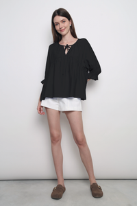 Sunbelle Babydoll Blouse Black
