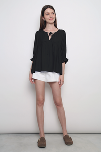 Sunbelle Babydoll Blouse Black