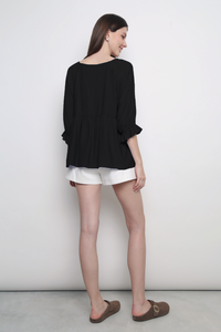 Sunbelle Babydoll Blouse Black